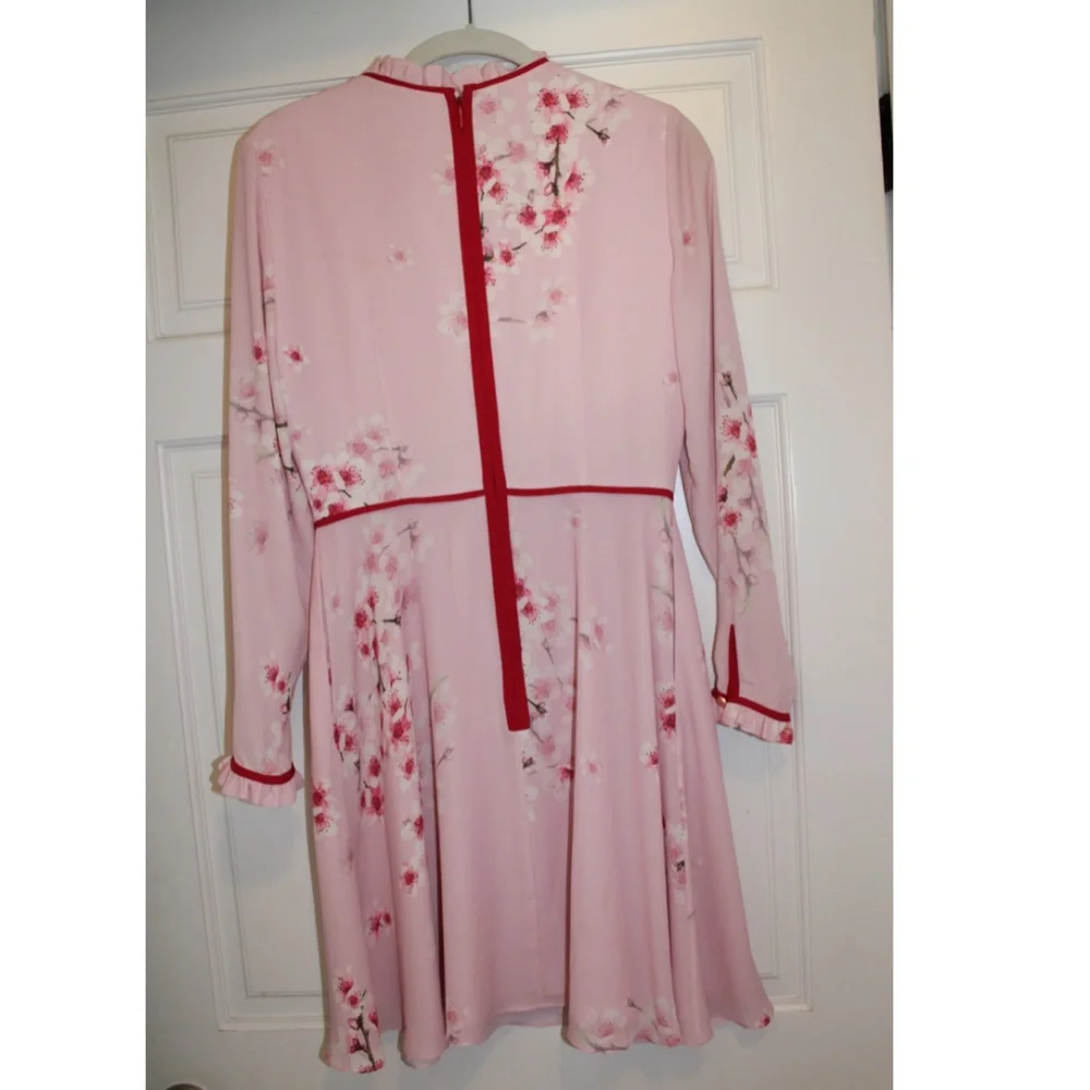 Ted Baker Pink Mini Long Sleeve Pink Dress Size 1 ( US 4) - Picture 3 of 6